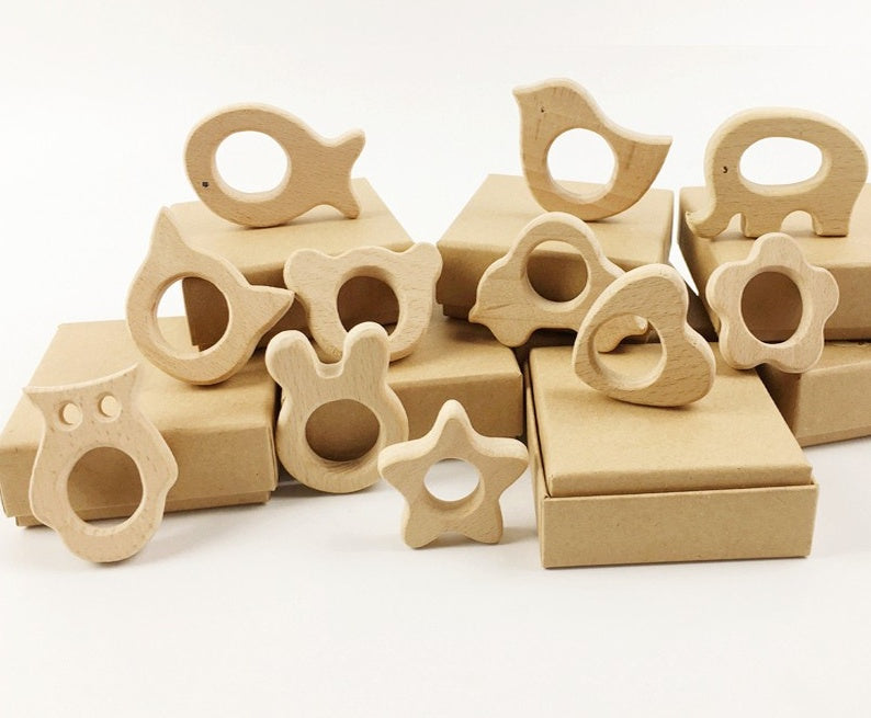 wooden baby teether