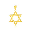 14k yellow gold Star of David pendant with high-polished finish, meaningful Jewish faith jewelry gift. Curated with love by bigheartsdobigthings2.com 💚
