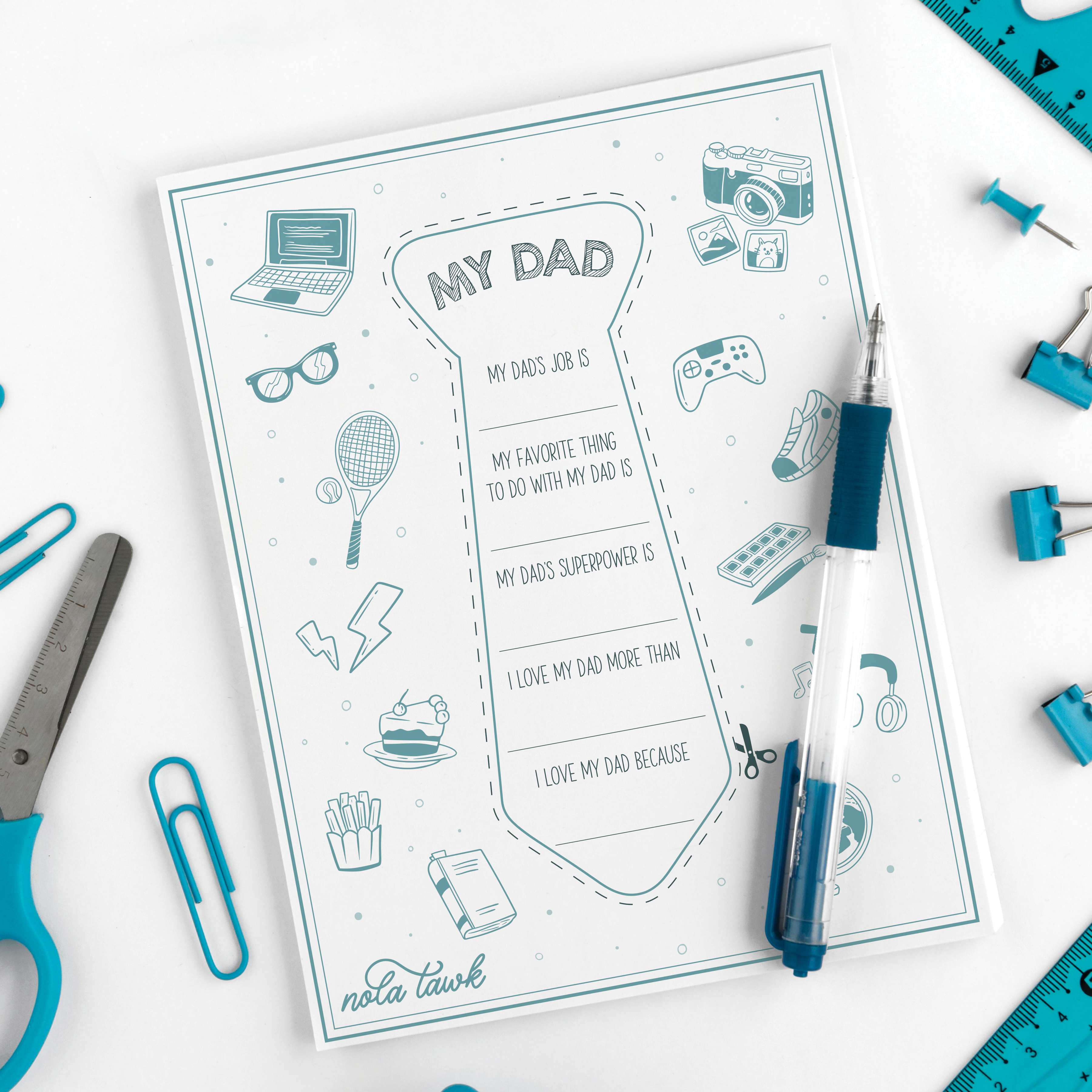 Printable Father's Day Activity – "My Dad" Tie Template