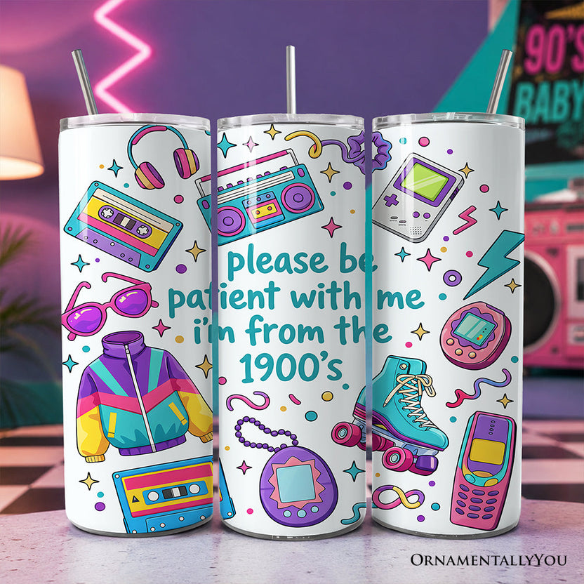 Retro 90s Tumbler – Personalized 20oz with Lid & Straw ...