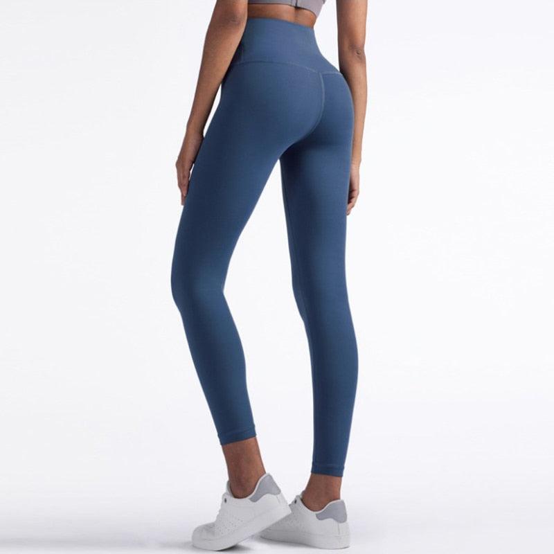 Blue leggings on white background