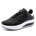 Women's Breathable Waterproof PU Leather Sneakers — Classic Lace-Up Low Top