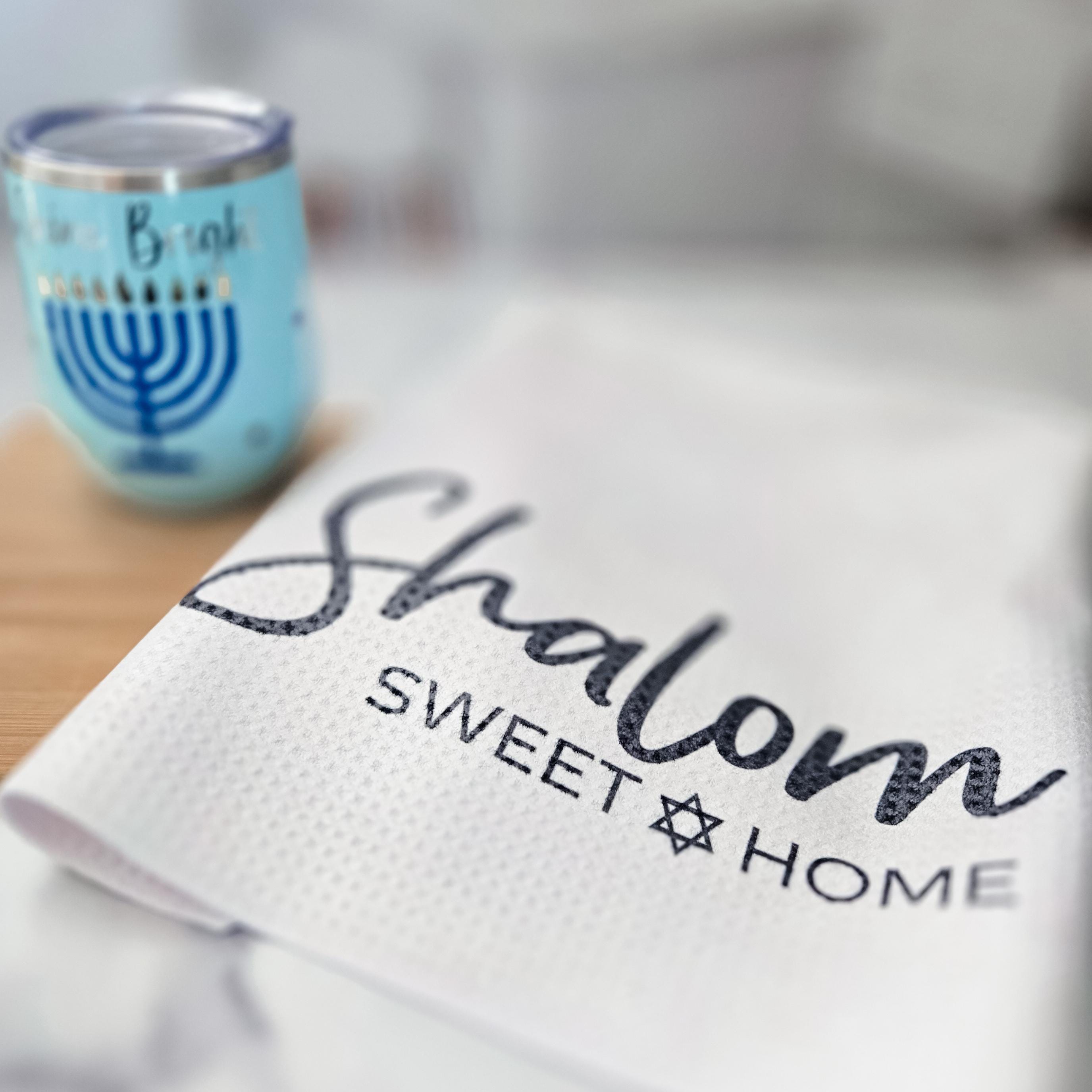 Shalom Sweet Home Minimalist Waffle Dish Towel