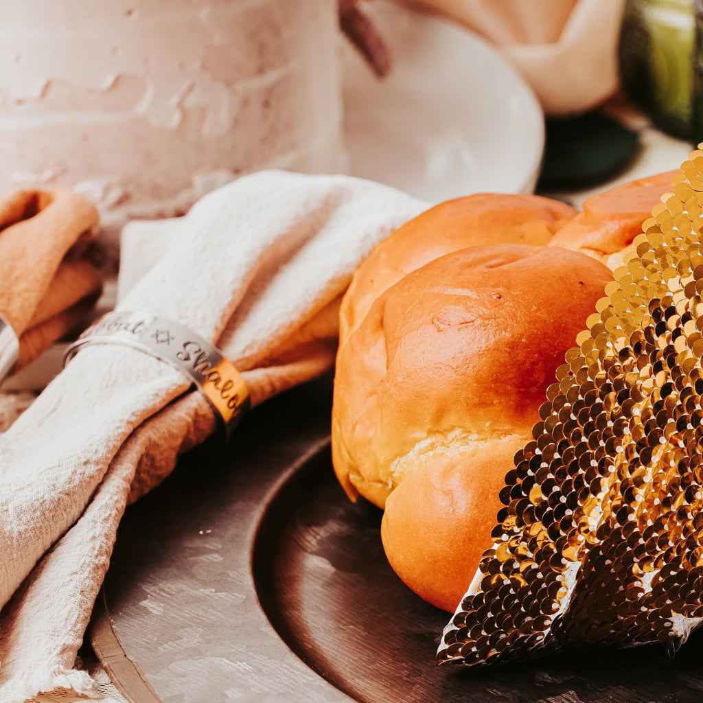 Shabbat Shalom Handcrafted Silver Napkin Rings