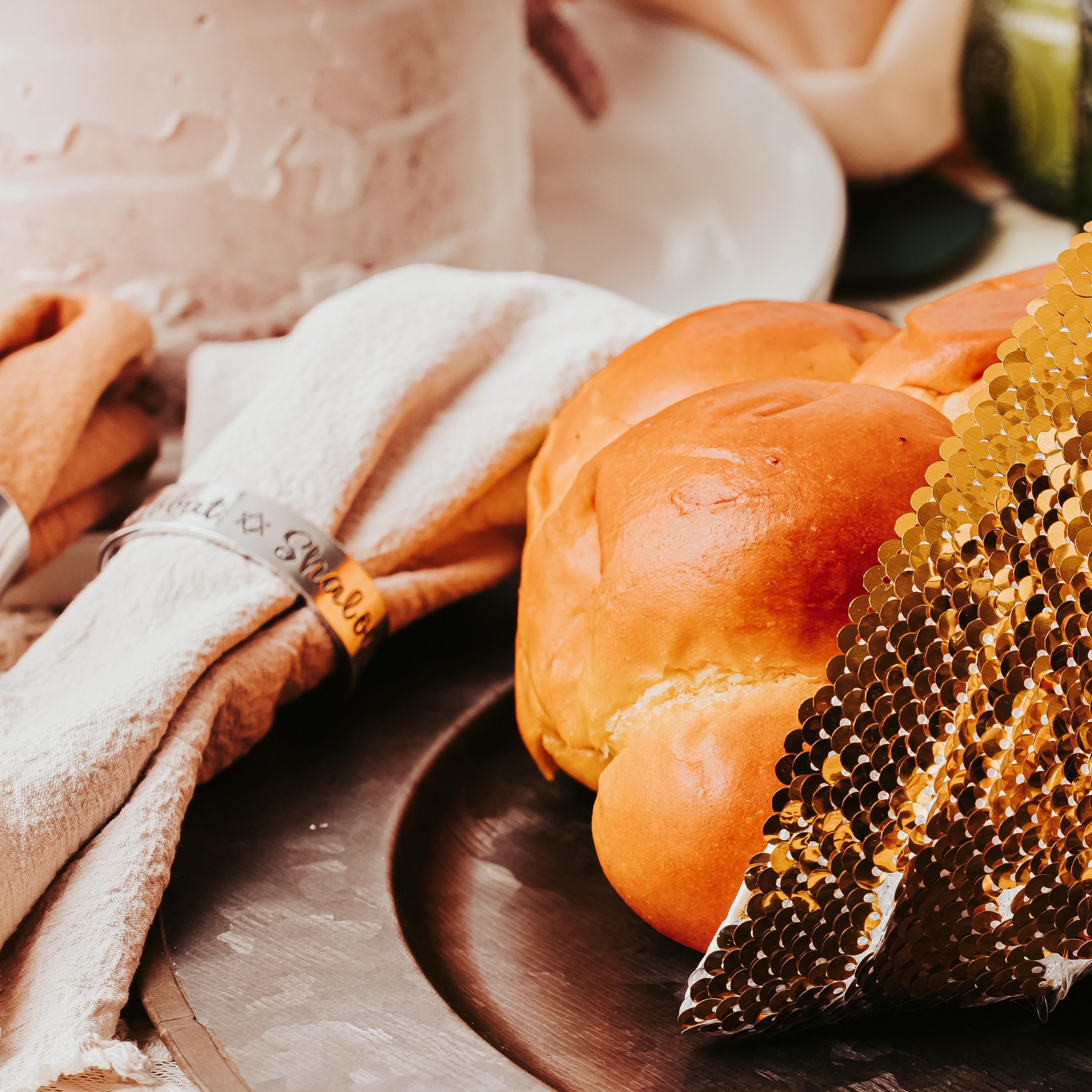Shabbat Shalom Handcrafted Silver Napkin Rings