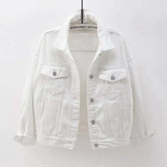 White denim jacket on a white background with 'Bernard Laffont' branding.