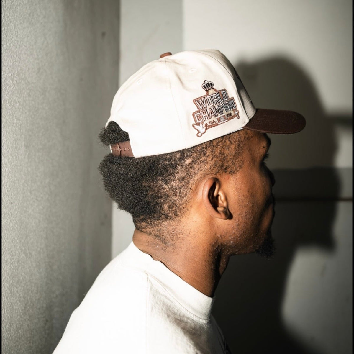 ‘YHWH’ Structured SnapBack - Cream/Brown - BigHeartsDoBigThings2.com