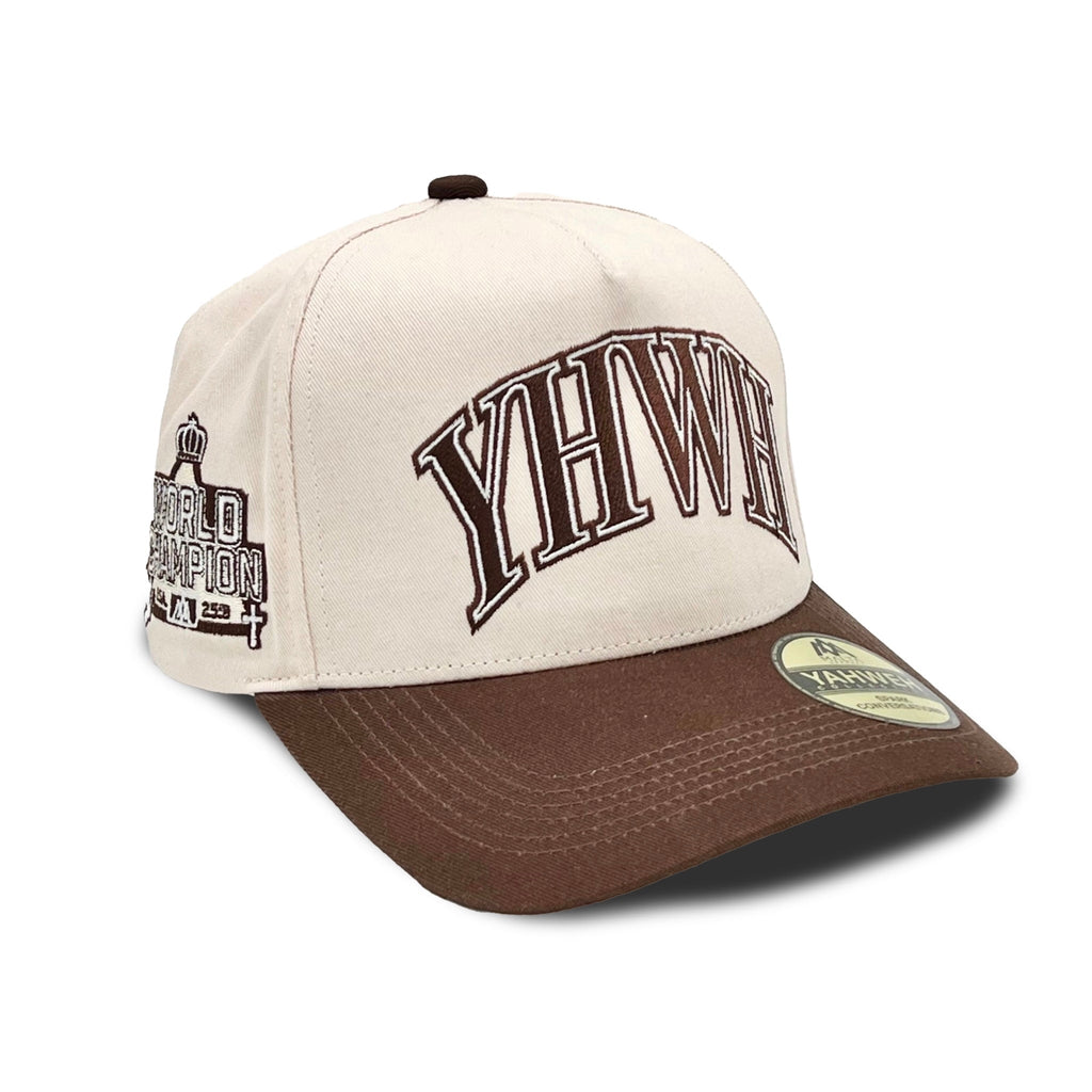 Baseball cap with 'YTHWHE' branding on a white background