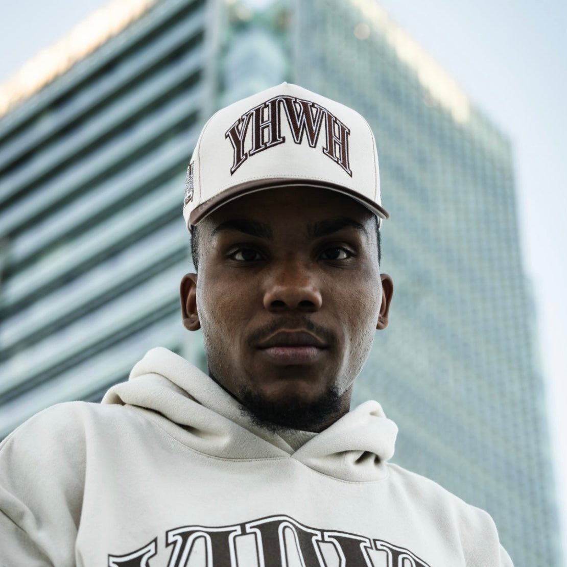 ‘YHWH’ Structured SnapBack - Cream/Brown - BigHeartsDoBigThings2.com