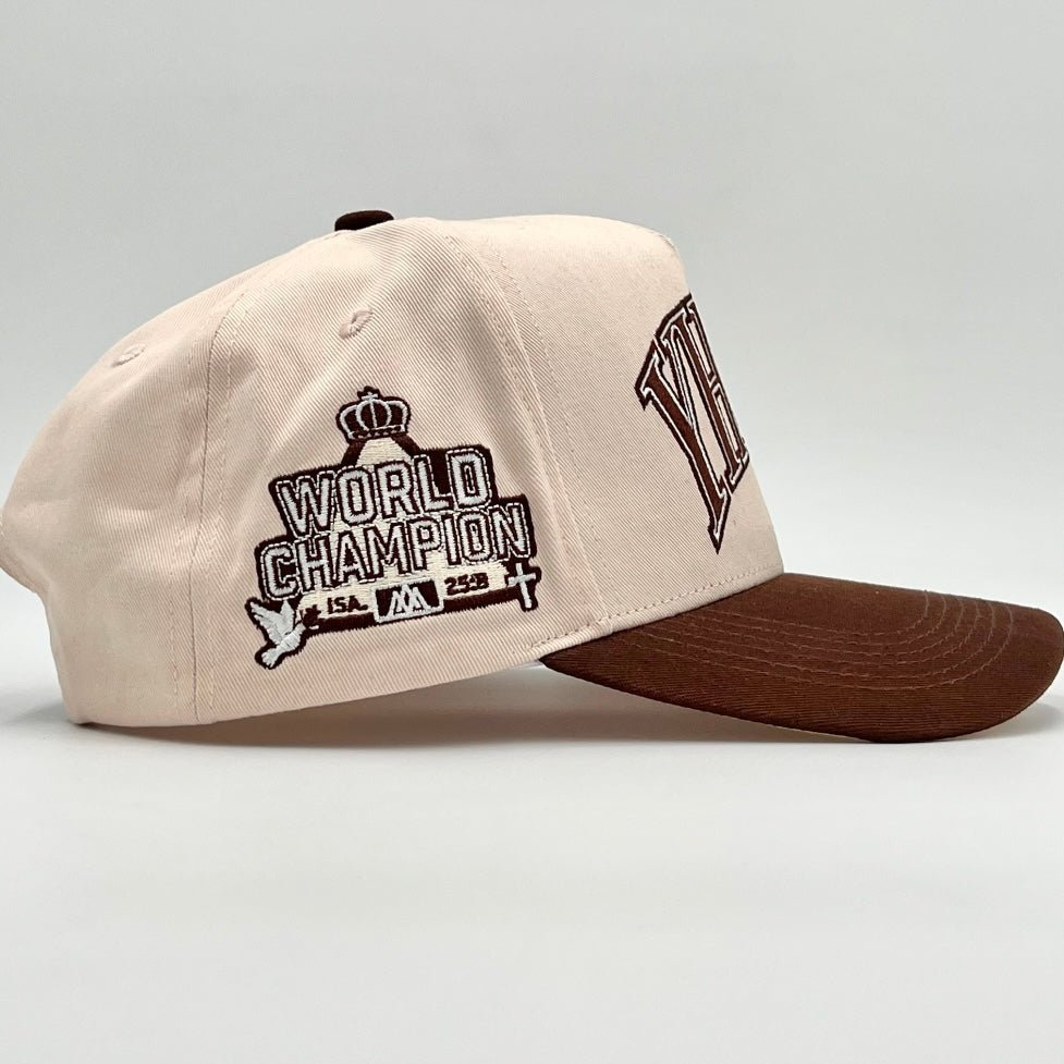 ‘YHWH’ Structured SnapBack - Cream/Brown - BigHeartsDoBigThings2.com