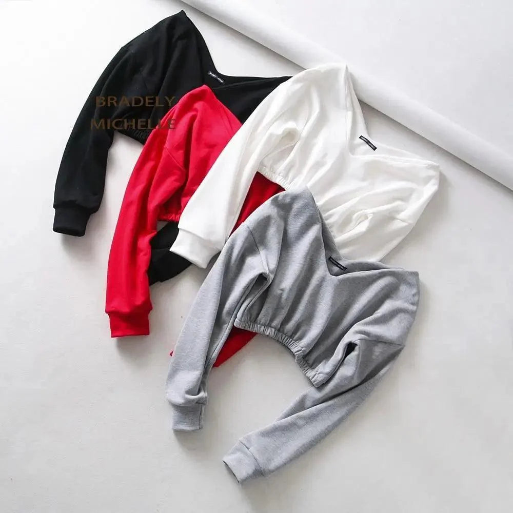 women-sweatshirt-streetwear-hoodies-hip-pop-crop-top-female-long-726 on white background. 